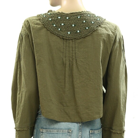 Intimately Free People Sweet As Roses Lounge Blouse Top Embroidered XS 277445 - Picture 8 of 8